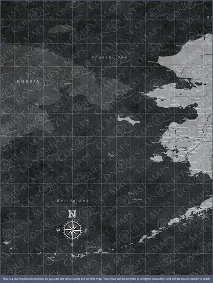 Push Pin Alaska Map (Pin Board) - Modern Slate CM Pin Board