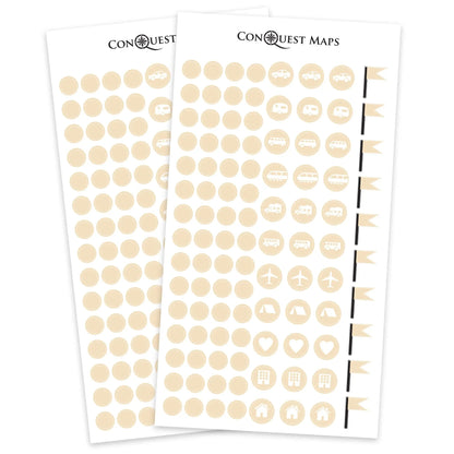 Map "Pin" Stickers - Natural Tan Conquest Maps LLC