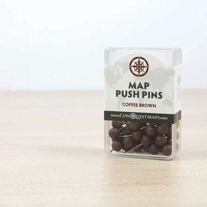 Map Push Pins: Coffee Brown - Matte Finish CM Push Pins