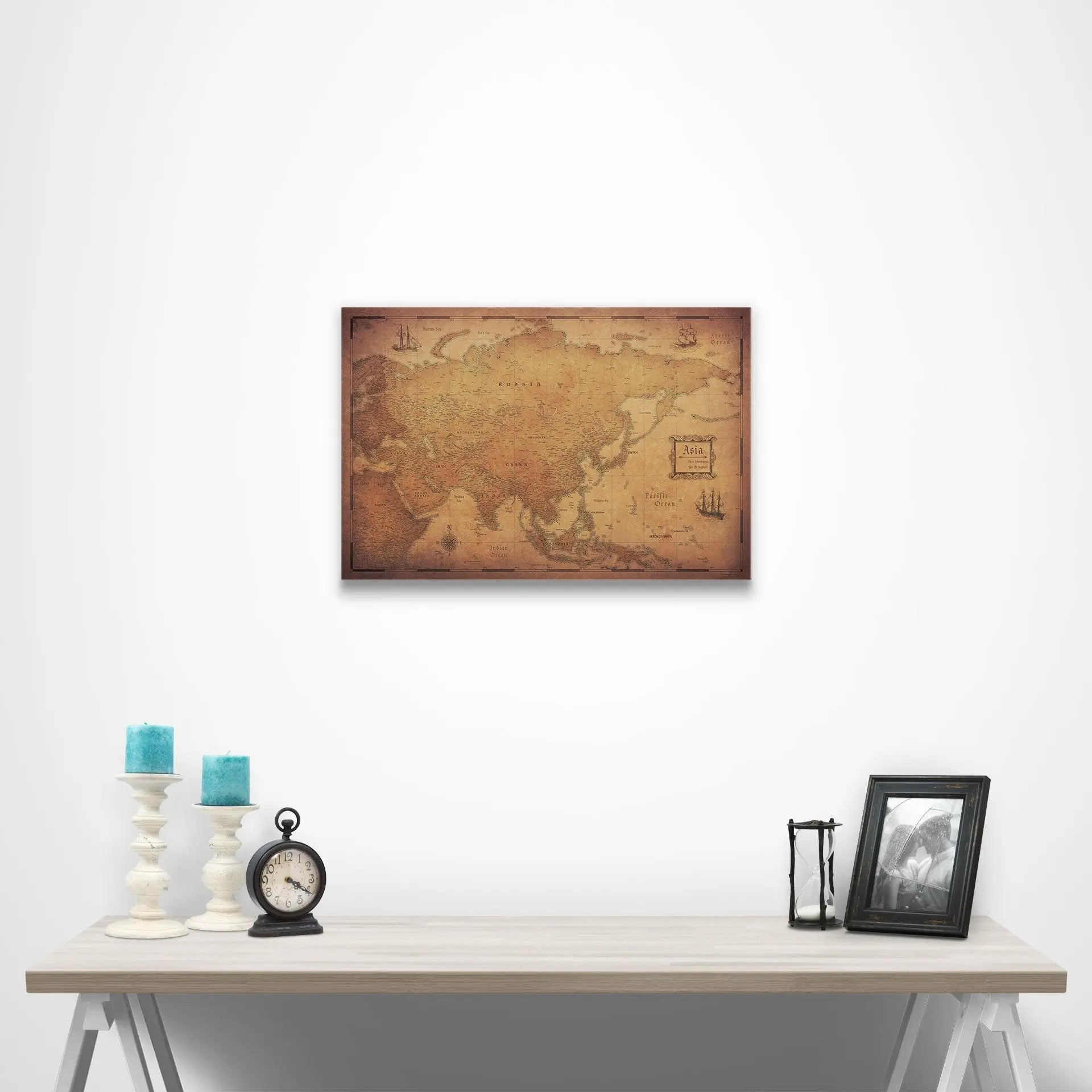 Asia Map Poster - Golden Aged CM Poster