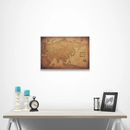 Asia Map Poster - Golden Aged CM Poster
