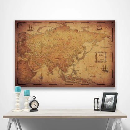 Asia Map Poster - Golden Aged CM Poster