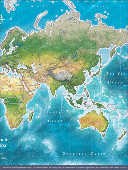 Push Pin Scuba World Map (Pin Board) - Archipelago CM Pin Board