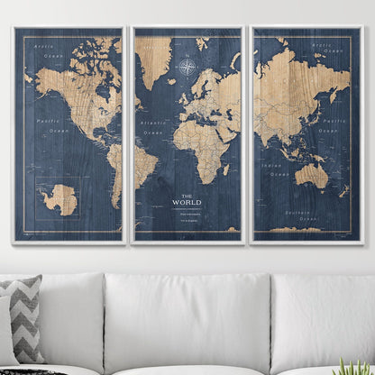 Push Pin World Map (Pin Board) - Deep-Sea Drift (Copy) CM Pin Board