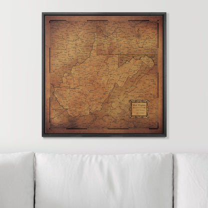 Push Pin West Virginia Map (Pin Board) - Golden Aged CM Pin Board