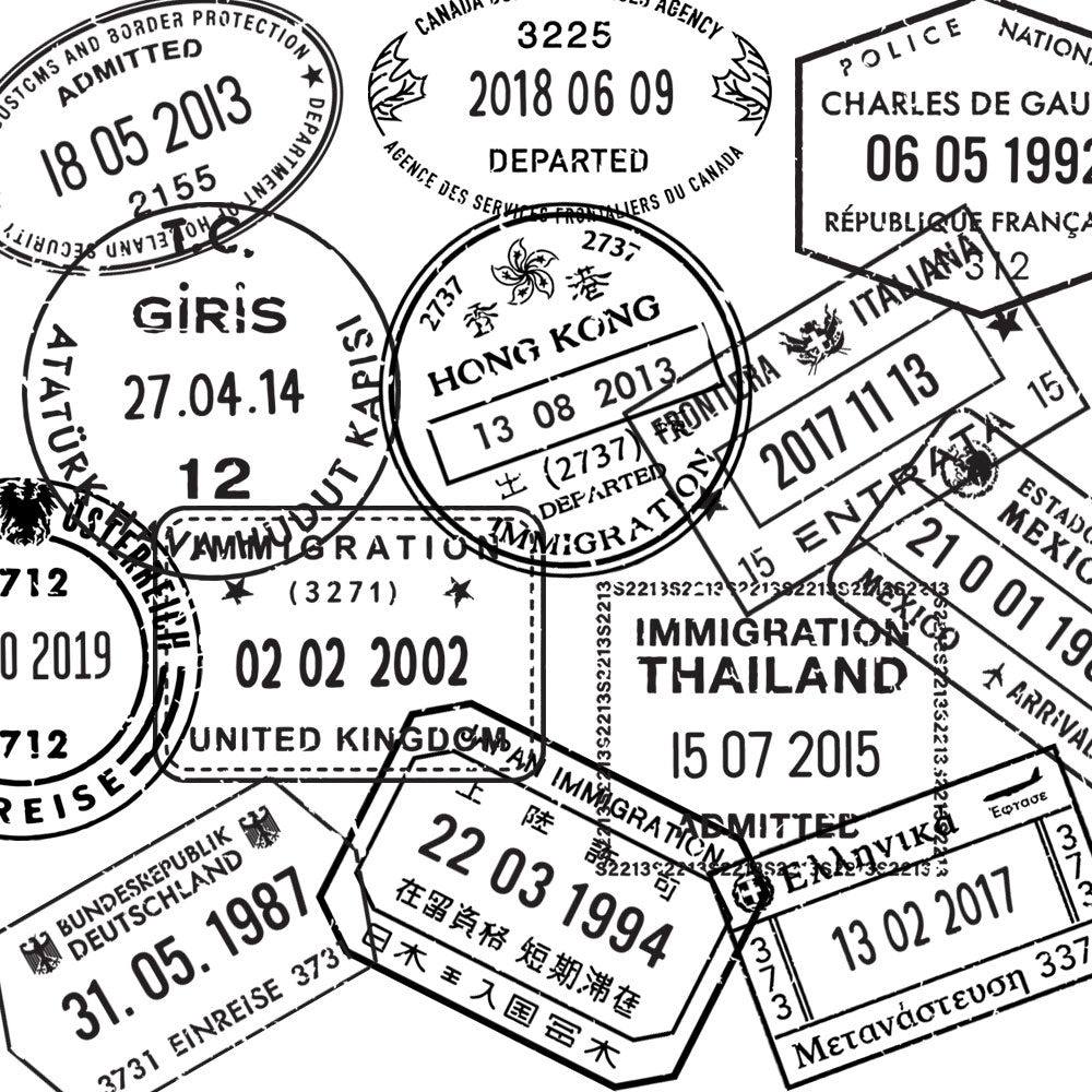 Passport Stamp Wall Decal Set - Generic Conquest Maps LLC