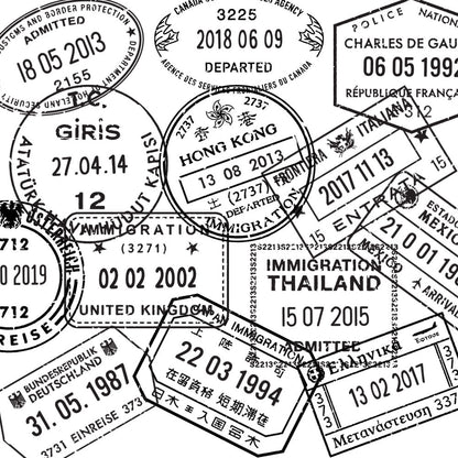 Passport Stamp Wall Decal Set - Generic Conquest Maps LLC