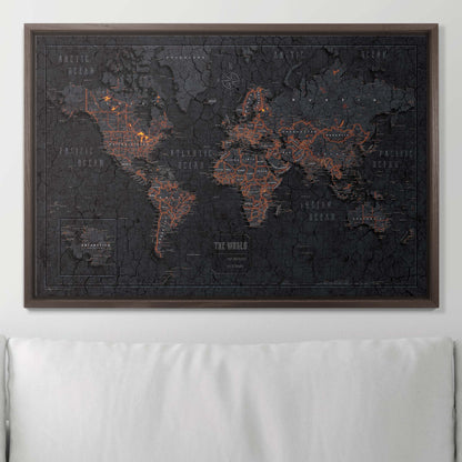 Push Pin World Map (Pin Board) - Obsidian Inferno CM Pin Board