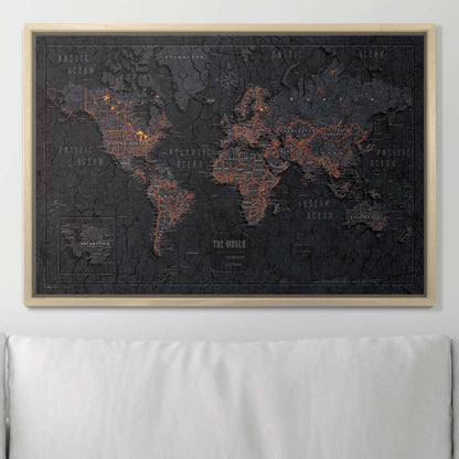 Push Pin World Map (Pin Board) - Obsidian Inferno CM Pin Board