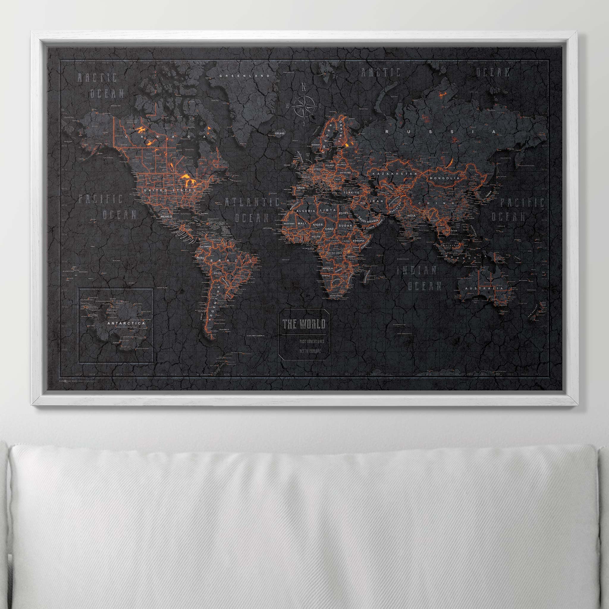 Push Pin World Map (Pin Board) - Obsidian Inferno CM Pin Board