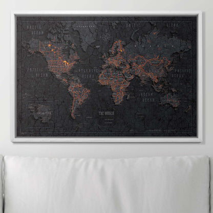 Push Pin World Map (Pin Board) - Obsidian Inferno CM Pin Board