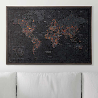 Push Pin World Map (Pin Board) - Obsidian Inferno CM Pin Board