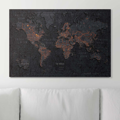 Push Pin World Map (Pin Board) - Obsidian Inferno CM Pin Board