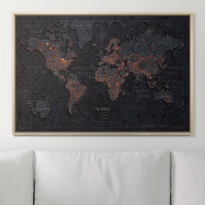 Push Pin World Map (Pin Board) - Obsidian Inferno CM Pin Board
