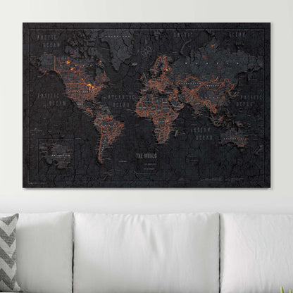 Push Pin World Map (Pin Board) - Obsidian Inferno CM Pin Board