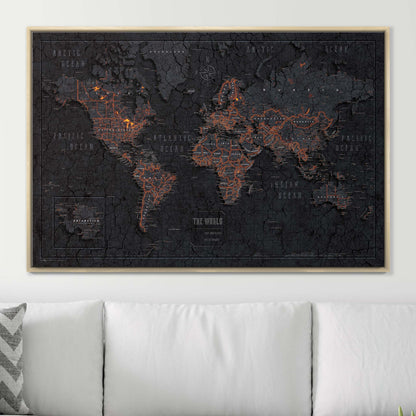 Push Pin World Map (Pin Board) - Obsidian Inferno CM Pin Board