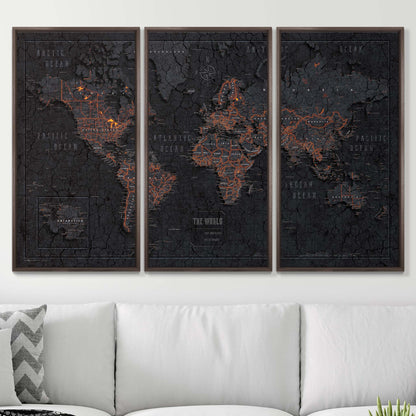 Push Pin World Map (Pin Board) - Obsidian Inferno CM Pin Board