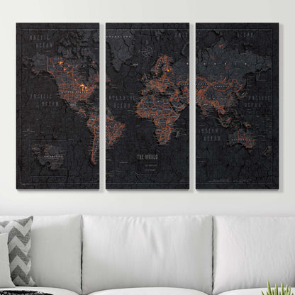 Push Pin World Map (Pin Board) - Obsidian Inferno CM Pin Board