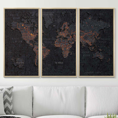 Push Pin World Map (Pin Board) - Obsidian Inferno CM Pin Board